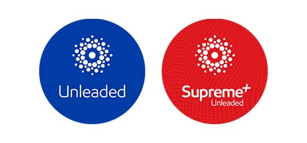 Two circles (blue and red) with the two types of Synergy fuels