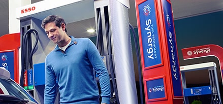 A man is using the pump